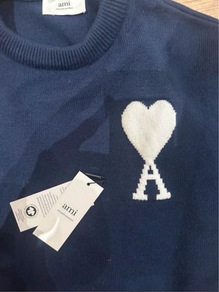 Jersey AMI Paris Azul Corazón Blanco