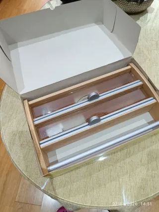 Portarrollos triple cocina EMSA madera