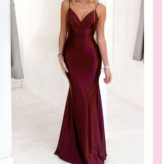 Vestido fiesta burdeos