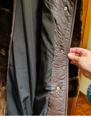 Chaquetón años 80 de pelo marrón