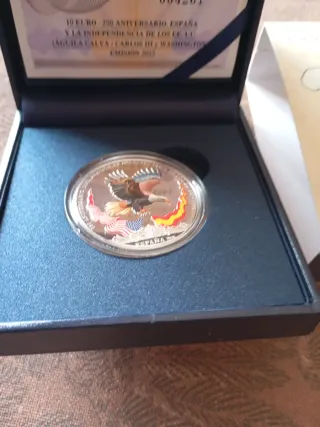Moneda Plata 10 Euro España 250 Aniversario