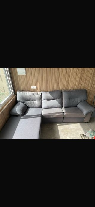 Sofá modular gris tela