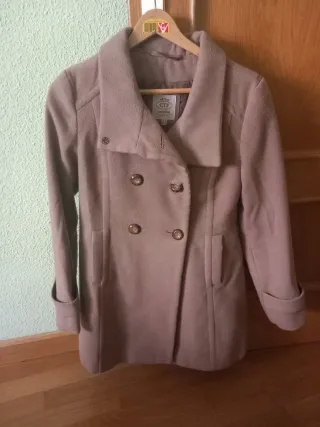 Abrigo Cortefiel beige talla M