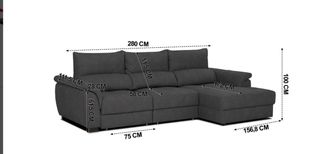 Sofá Chaise Longue Negro