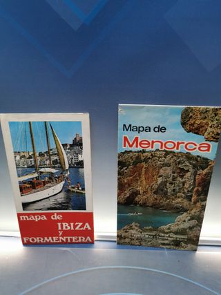 2 Mapas y folletos de Baleares (Ibiza, formentera y Menorca), años 60 y 70