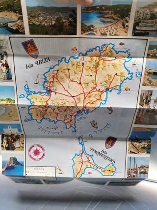 2 Mapas y folletos de Baleares (Ibiza, formentera y Menorca), años 60 y 70