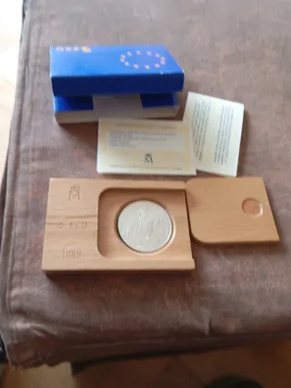 Moneda Onza Plata Española 5 ECU 1989