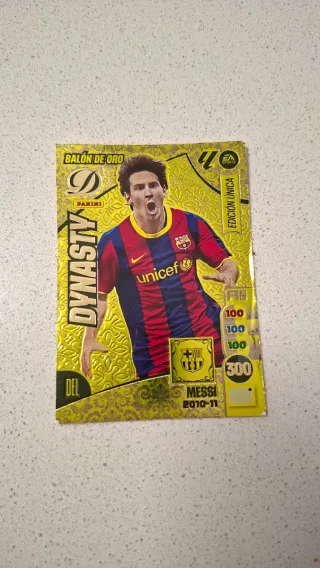 Cromo Panini Dynasty Messi Balón de Oro 2010-11
