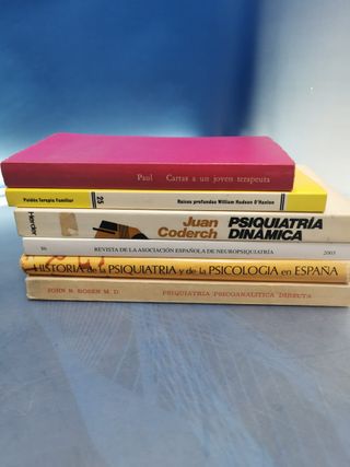 Lote 6 libros sobre psiquiatria: PSIQUIATRÍA DINAMICA, PSIQUIATRIA PSICOANALITICA DIRECTA, Cartas a un joven terapeuta...