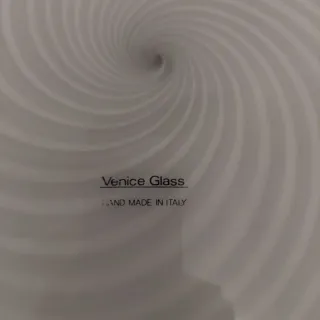 Lampada Murano Vetro Spirale Giallo Bianco