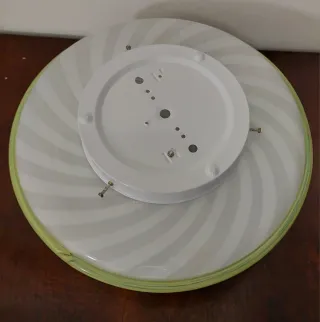 Lampada Murano Vetro Spirale Giallo Bianco