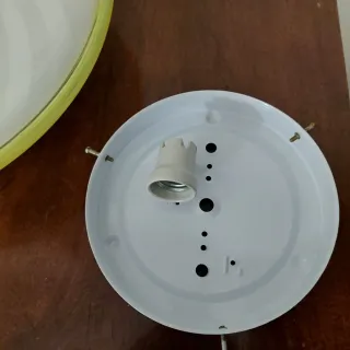 Lampada Murano Vetro Spirale Giallo Bianco