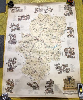 Mapa “Aragón Turístico y Monumental”. 1981. Dibujo de R. Margalé.