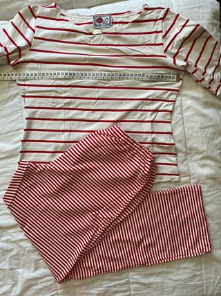Pijama Susana Aperte Rayas Rojas y Blancas
