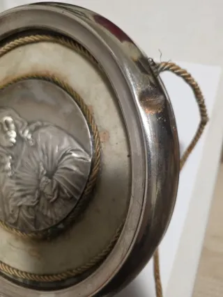 Placca in metallo Sacro Cuore di Gesù su cornice