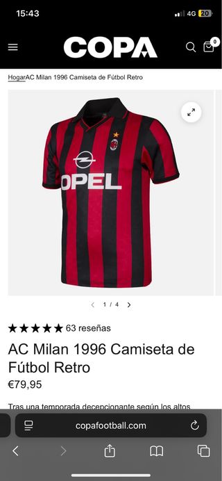Camiseta AC Milan rayas rojas y negras