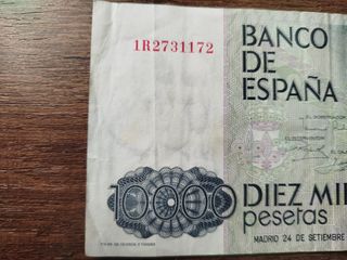 Billete 10000 pesetas Banco de España 1985