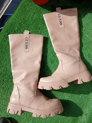 Botas Guess Beige Cuero Mujer Super calentitas