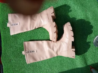 Botas Guess Beige Cuero Mujer Super calentitas