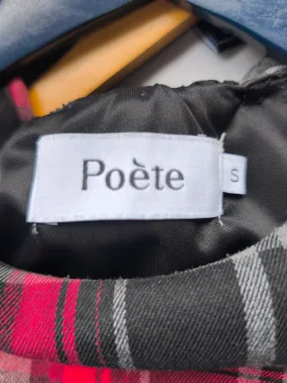 Vestido Poete cuadros rojo y negro