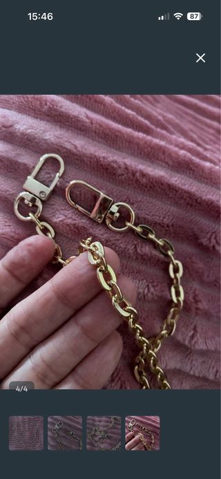 Cadena metálica dorada para bolso