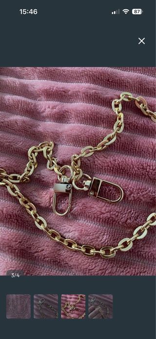 Cadena metálica dorada para bolso