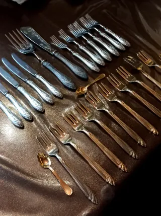 Set posate placcate argento 800