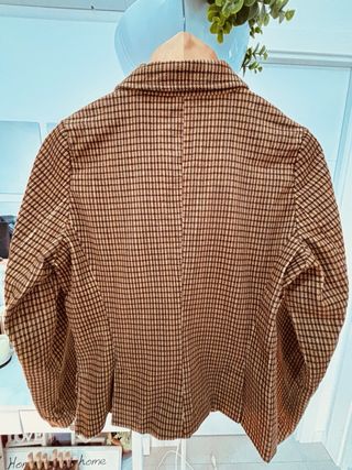 Americana Zara Marrón Cuadros Talla L