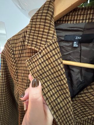 Americana Zara Marrón Cuadros Talla L