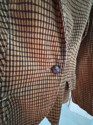 Americana Zara Marrón Cuadros Talla L