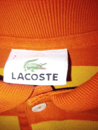 Polo Lacoste Rayas Naranja y Amarillo