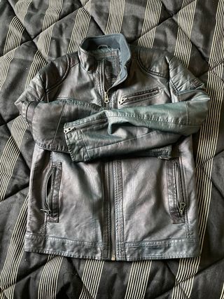 Giacca ecopelle Koroshi blu scuro