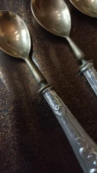 Set 8 cucchiaini placcate argento 800