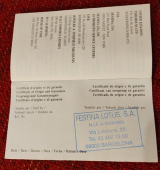 Reloj Lotus mod. 15050 sin estrenar