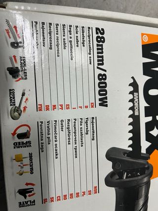 Sierra sable WORX como nueva