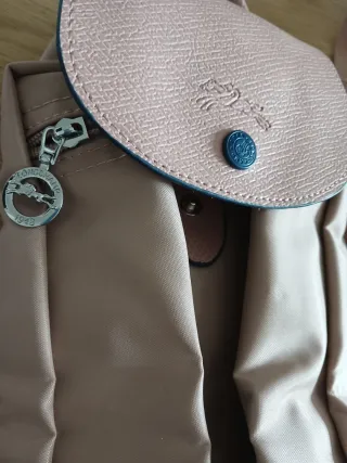 Mochila Longchamp Rosa Piel y Lona