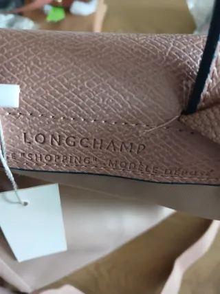 Mochila Longchamp Rosa Piel y Lona