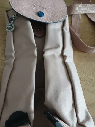 Mochila Longchamp Rosa Piel y Lona