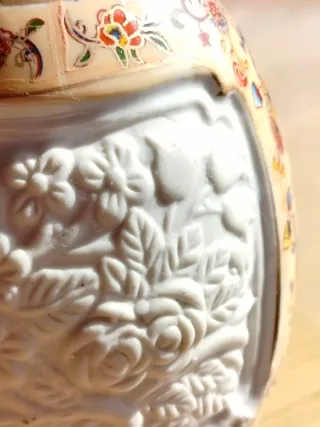 Huevo Decorativo Porcelana China Beige/Dorado