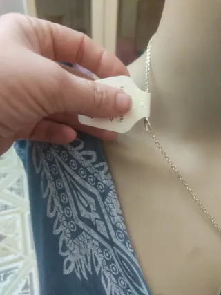 Collana argento e acciaio con quarzo solare nero