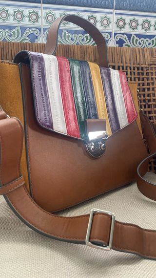 Bolso Vintage Marrón Multicolor