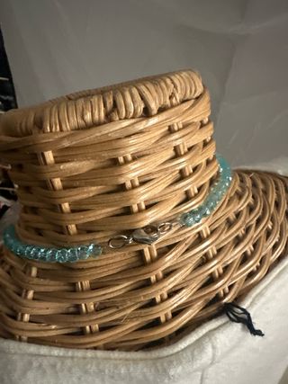 Collana cristalli azzurri e acciaio inox