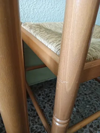 Juego de 2 sillas de madera con asiento de tela