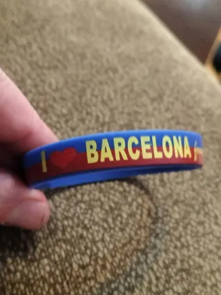 Pulsera Barça I ❤️ Barcelona Caucho Azul