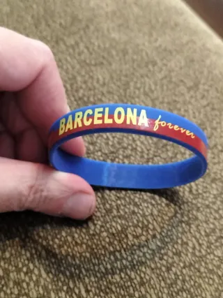 Pulsera Barça I ❤️ Barcelona Caucho Azul