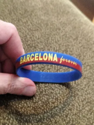 Pulsera Barça I ❤️ Barcelona Caucho Azul