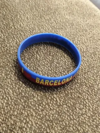 Pulsera Barça I ❤️ Barcelona Caucho Azul