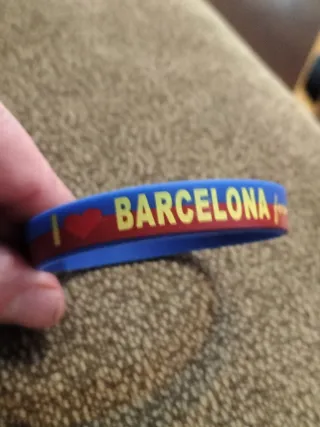 Pulsera Barça I ❤️ Barcelona Caucho Azul