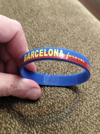 Pulsera Barça I ❤️ Barcelona Caucho Azul