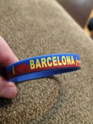 Pulsera Barça I ❤️ Barcelona Caucho Azul
